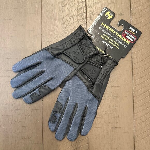 NWT Heritage Cross-Country Performance Riding Gloves Touchscreen Capability Sz 9 - Picture 1 of 4